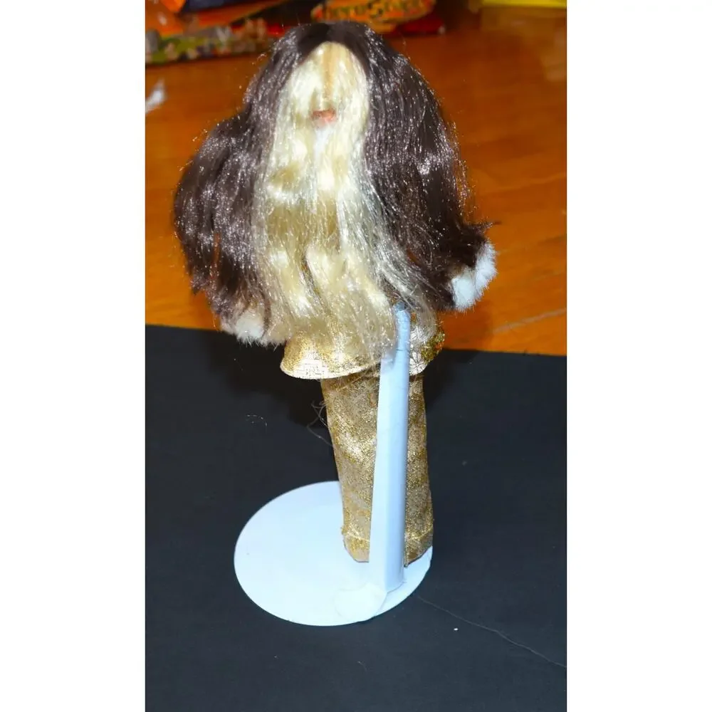 Vtg 1975 Barbie Gold Gown Evening Dress Doll Rare-rotating scalp blond brunette